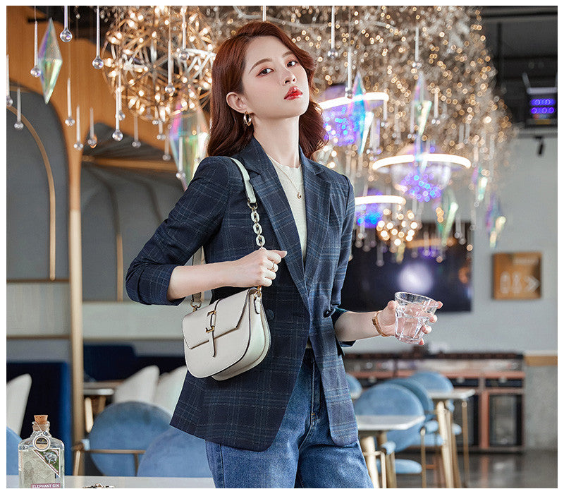 Plaid Suit Jacket For Women