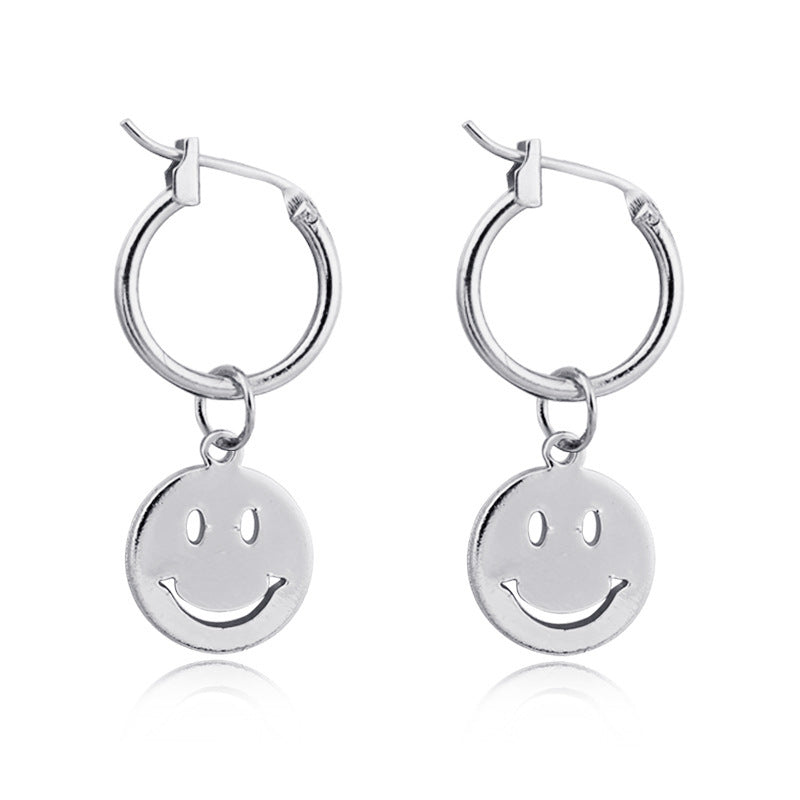 Funny Smile Face Hoop Earrings For Women