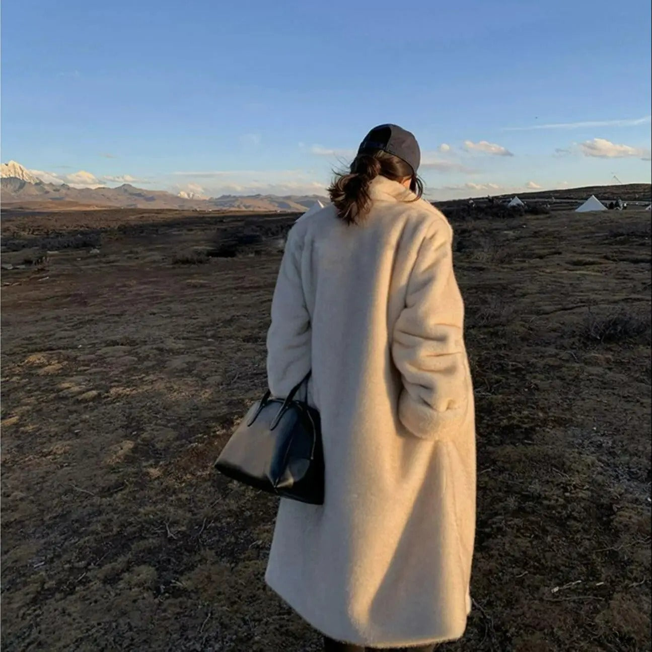 Winter Female Mink Fur Environmental Protection Artificial Leather Fur Coat