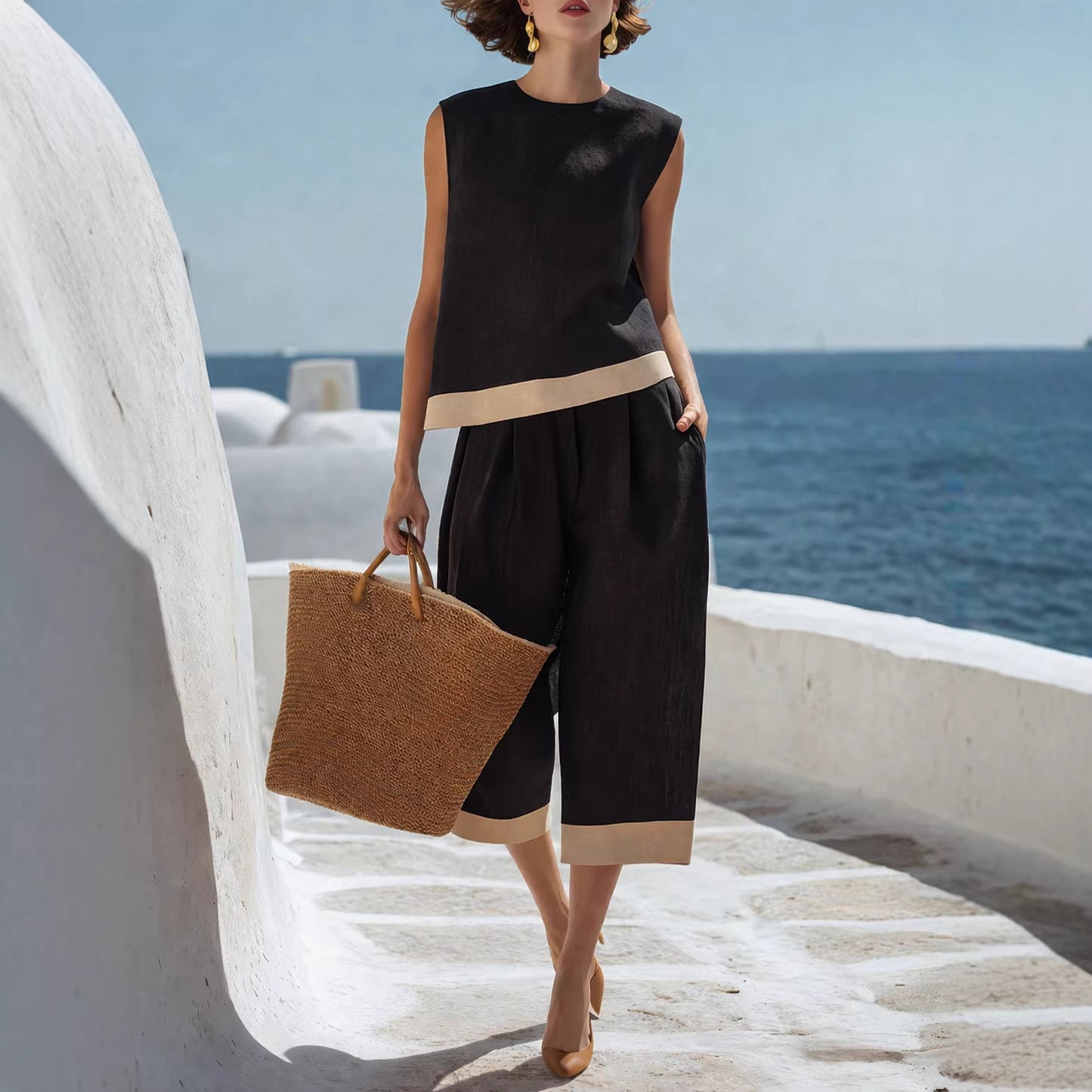 Casual Cotton-Linen Bohemian-Style Outfit