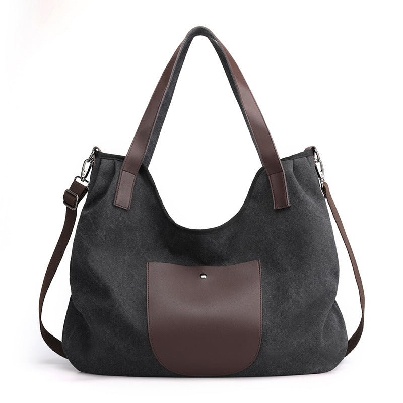 Trendy Portable Canvas Handbag For Women