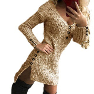 Cardigan-Style Solid-Colour Mini  Dress