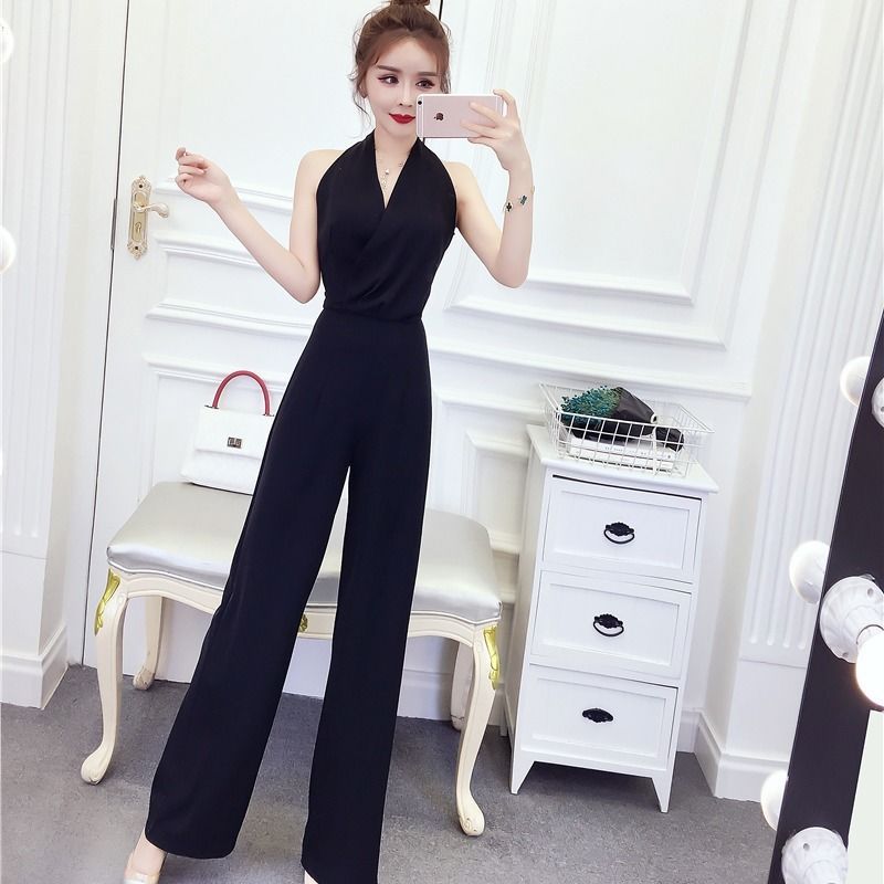 Wide-Leg Jumpsuit - High-Waist