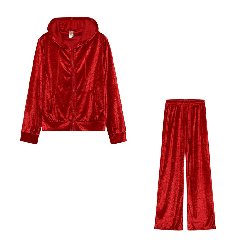 Rhinestone Velvet Sports & Leisure Outfit