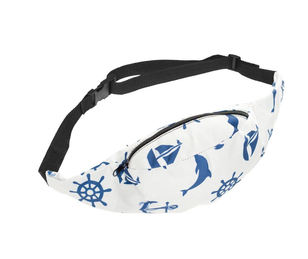 Printed Waist Zipper Bag