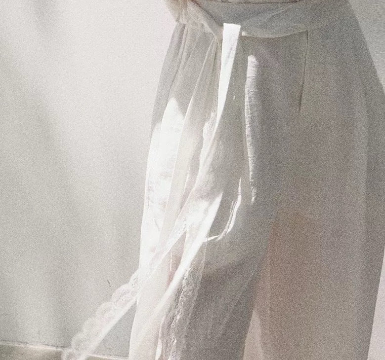 Linen Off-shoulder Short-sleeve Shirt Casual Set