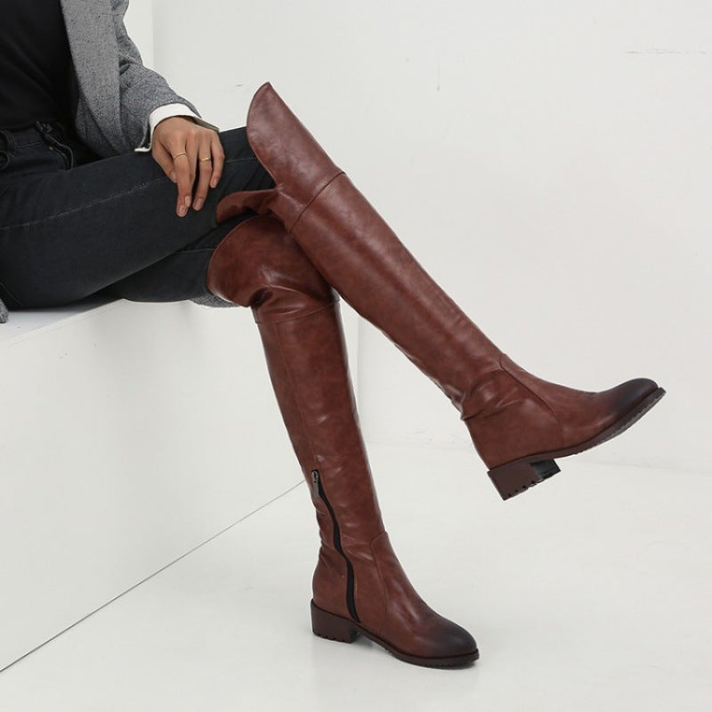 Over-Knee Low-Heel Boots