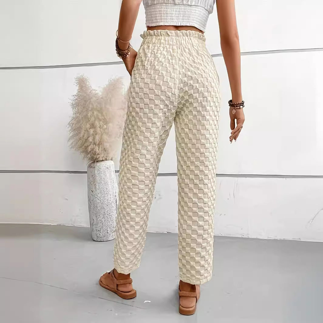 Women's Slim-Fit Buttoned Straight Loose Trousers