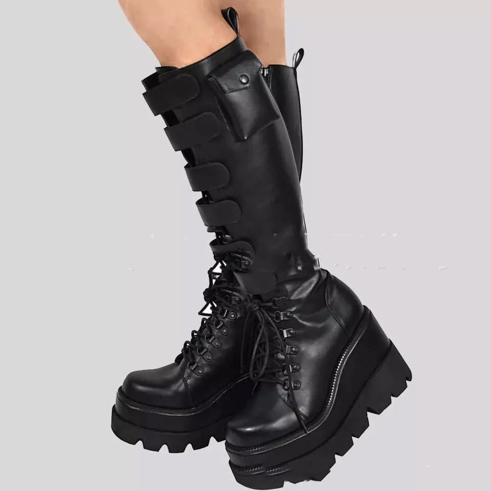 Platform Winter Boots for Women - Genuine Leather