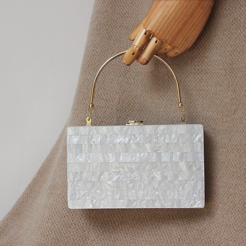 Metallic portable acrylic dinner bag light luxury handbag