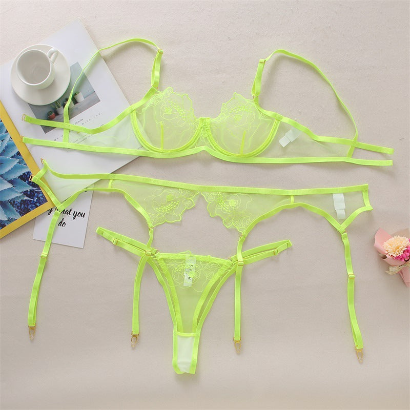 Lace Eyelash Stitching Lingerie Set