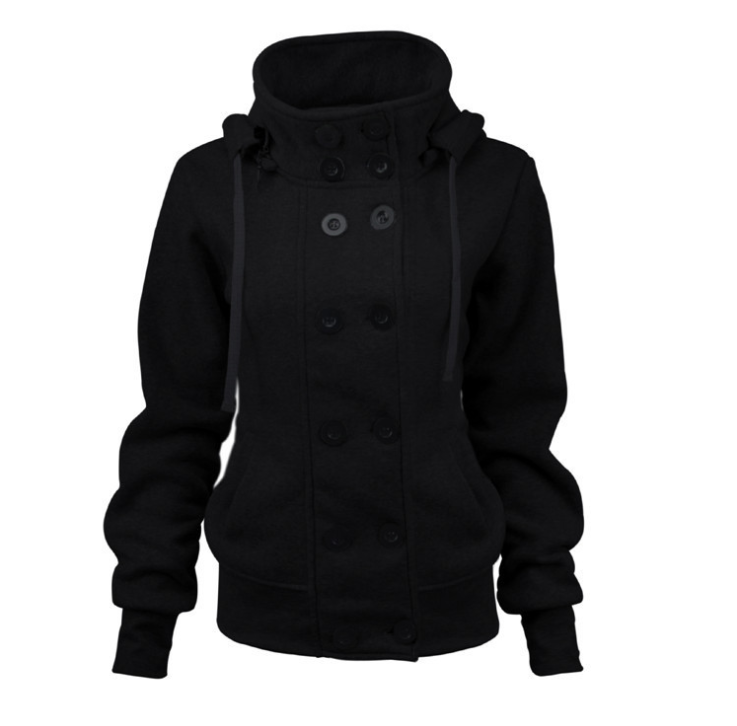 Best-Selling Double-Breasted Detachable Hood Jacket - Thick Warm Cotton Coat for Women