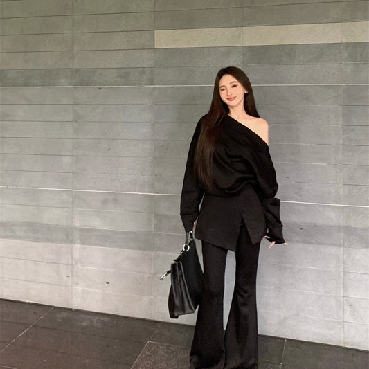 Top Bootcut Pants Fashion Suit