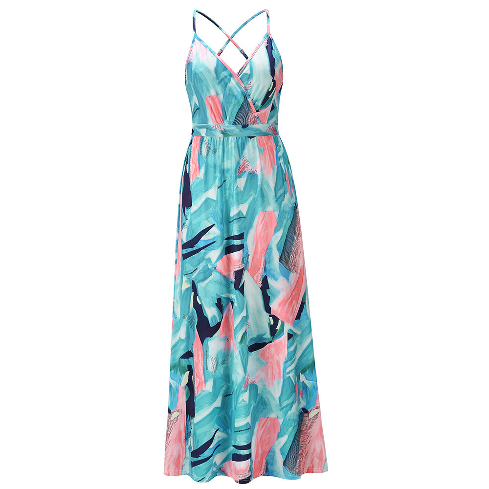 Floral Suspender Beach Dress