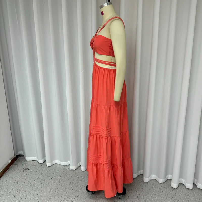 Tube-Top Solid-Colour Long Dress