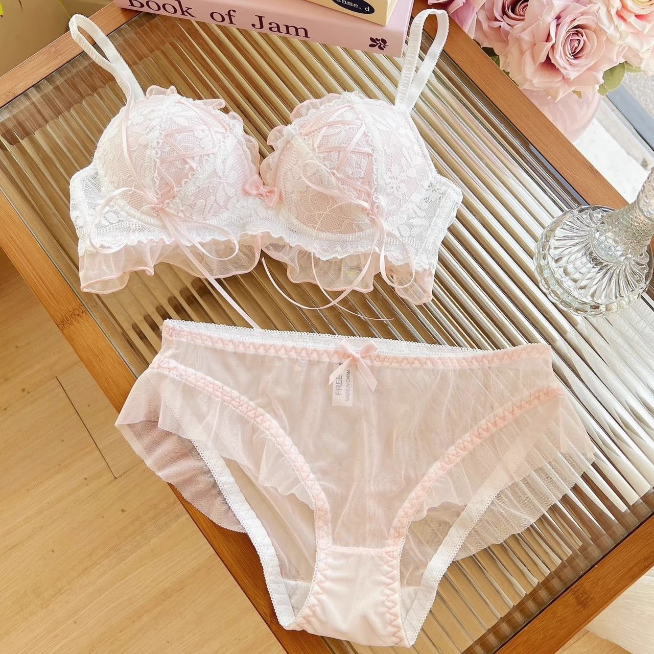 Japanese-style Lace Lingerie Set For Women