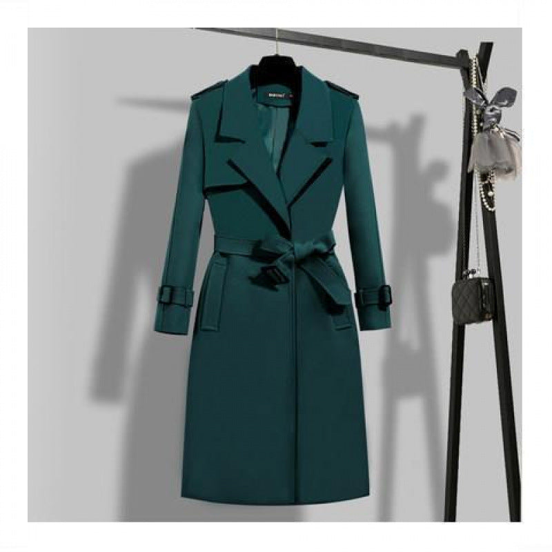 Slim-Fit Midi Trench Coat