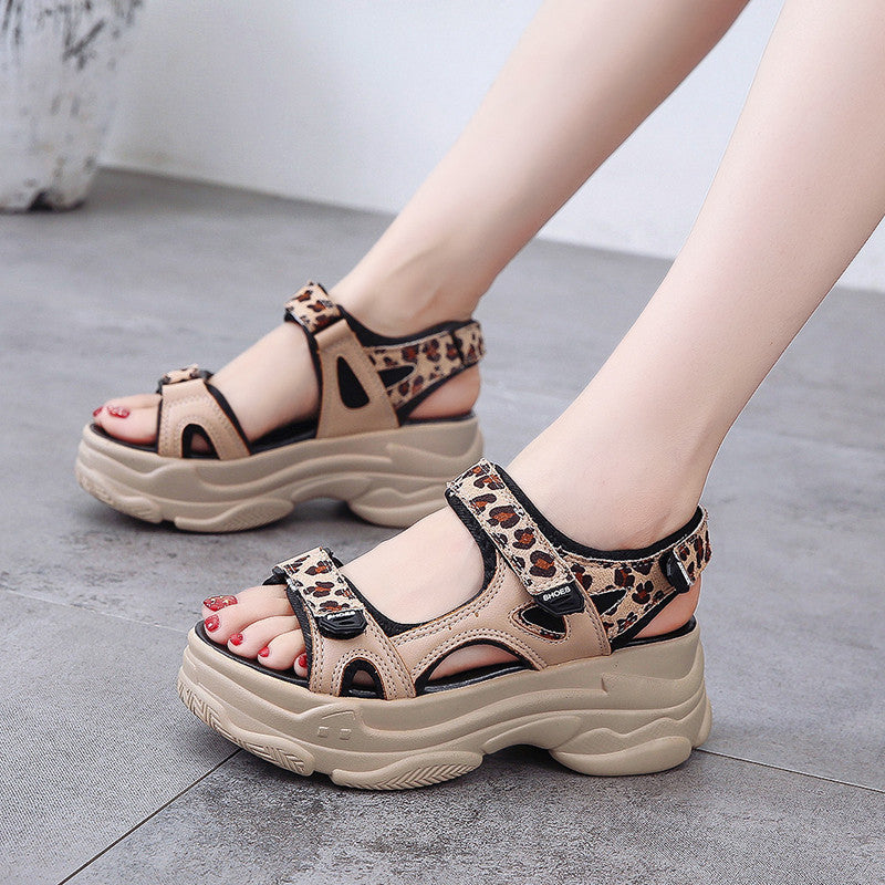 Leopard Print Fairy-Style Sandals