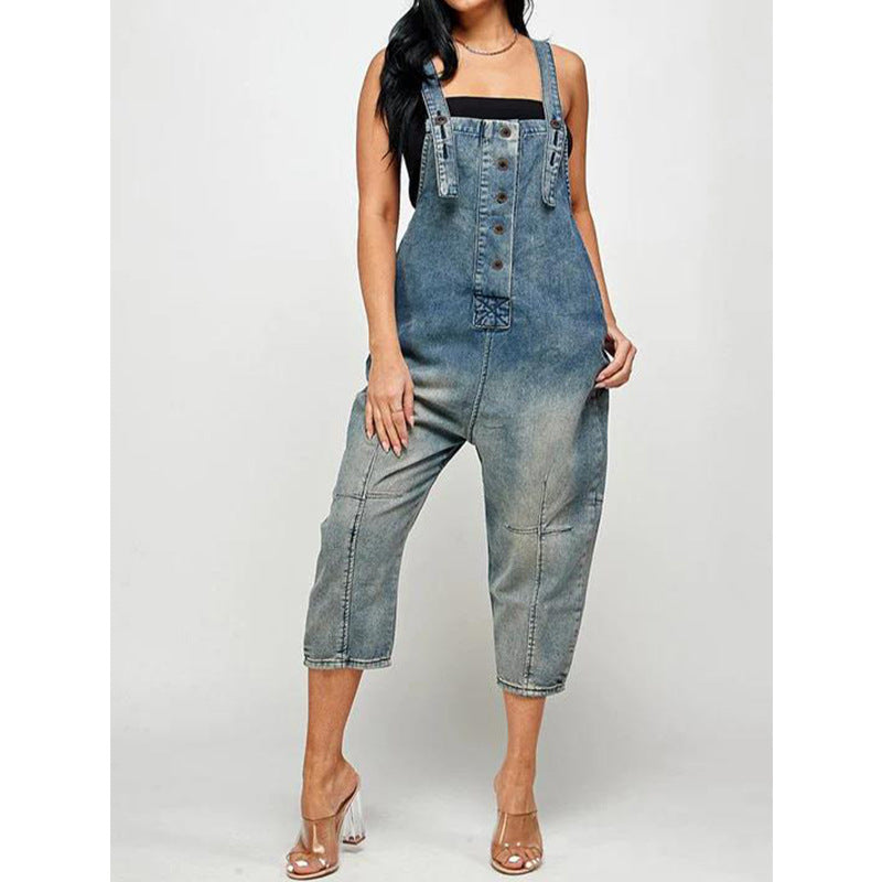 Siamese Suspender Jeans For Women