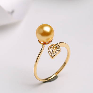 Pearl Ring women''s single opening adjustable ring
