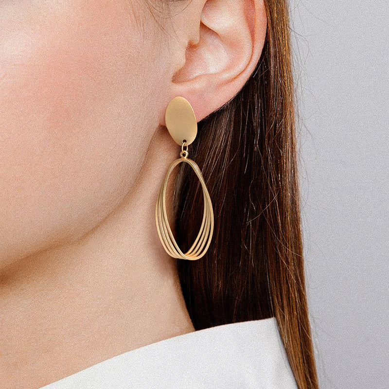 Women's Matte Metal Hoop Earrings