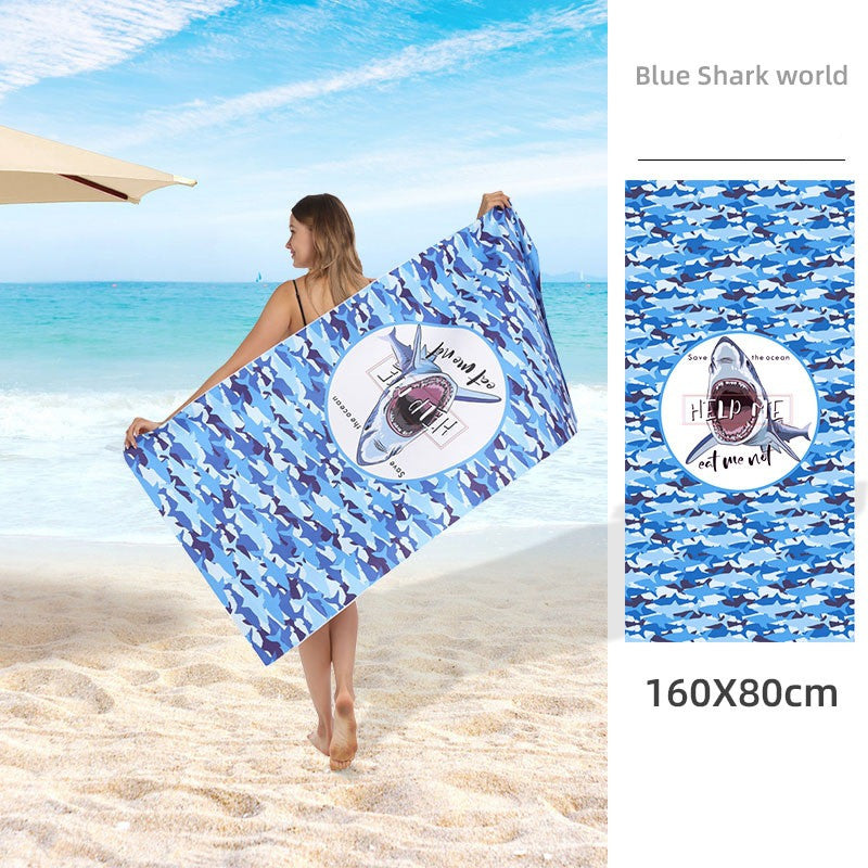 Printed Beach Towel - Microfibre Double-Sided Fleece Beach Towel