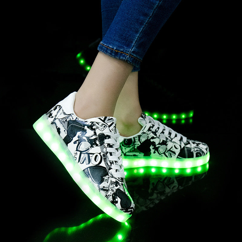 Light Fluorescent Sports Shoes For Women