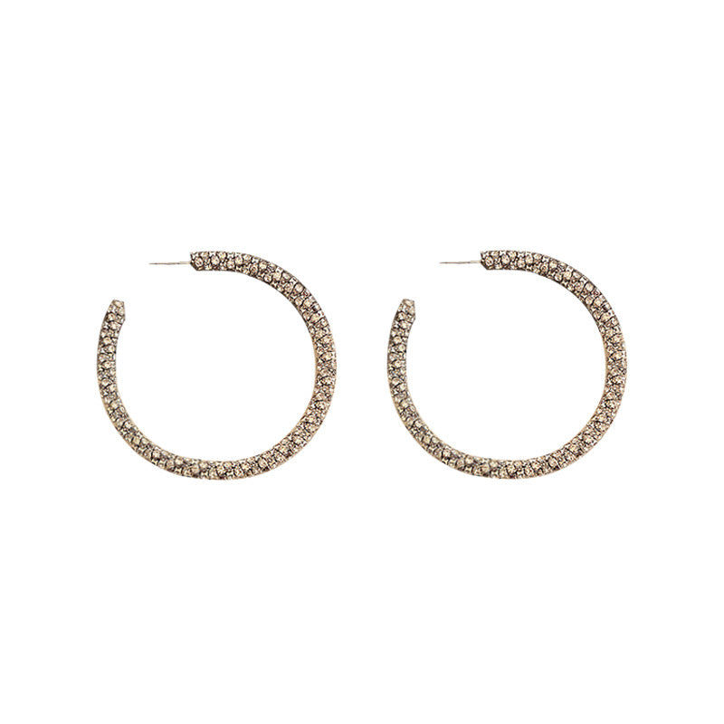 Women's Exaggerated Full Diamond Geometric Hoop Earrings