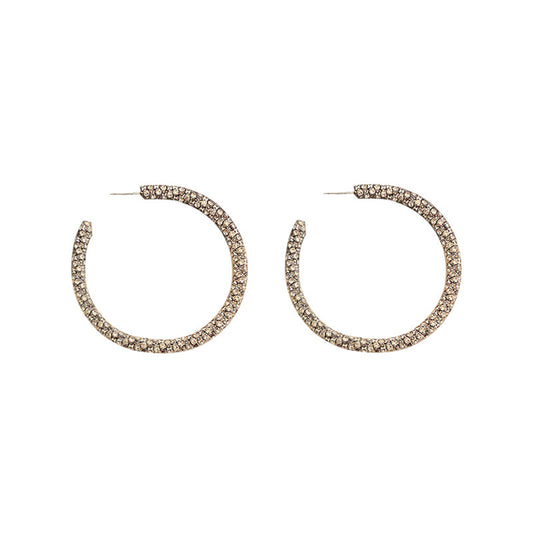 Women's Exaggerated Full Diamond Geometric Hoop Earrings