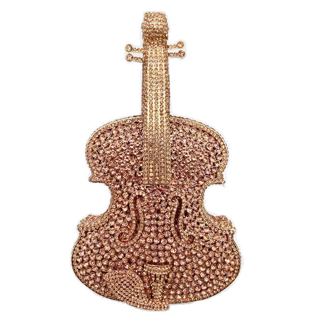 Luxury Violin Crystal Evening Handbag For Women