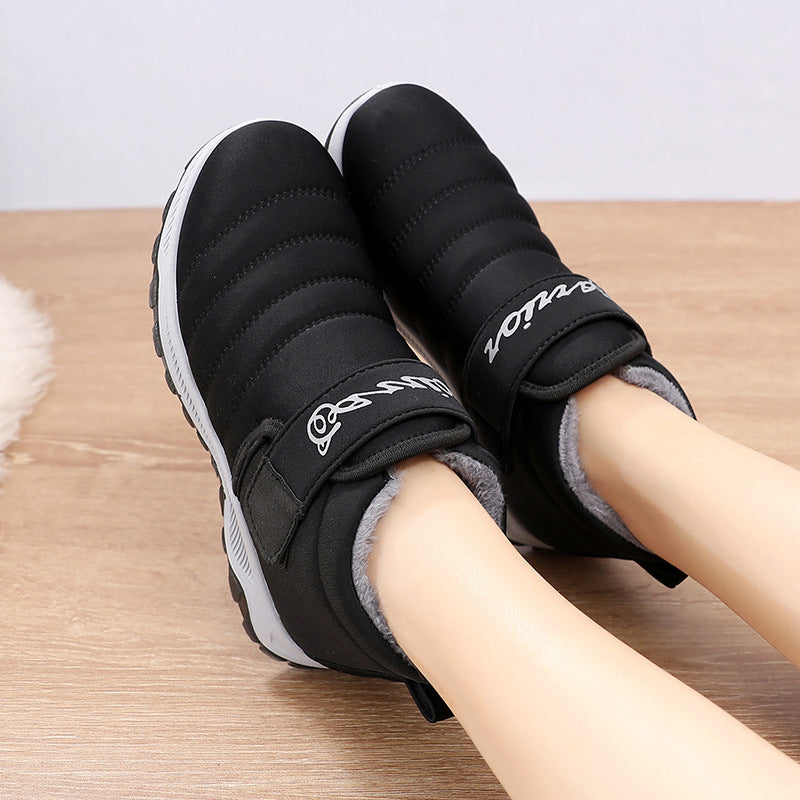 Round-Toe Flat-Heel Cotton Shoes