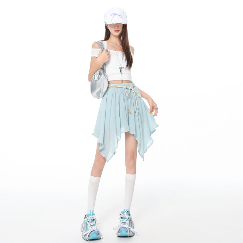 Chiffon Irregular A-Line Skirt