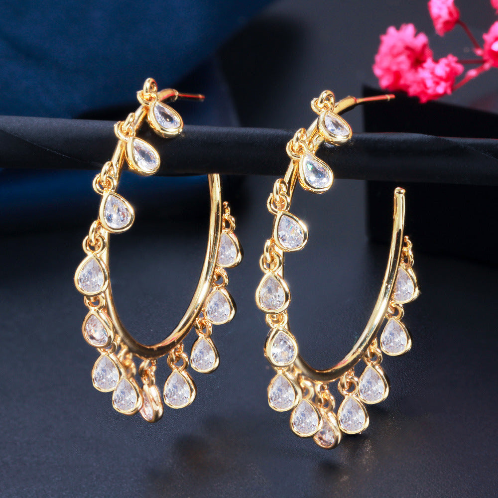 Ladies' Celebrity Tassel Hoop Earrings