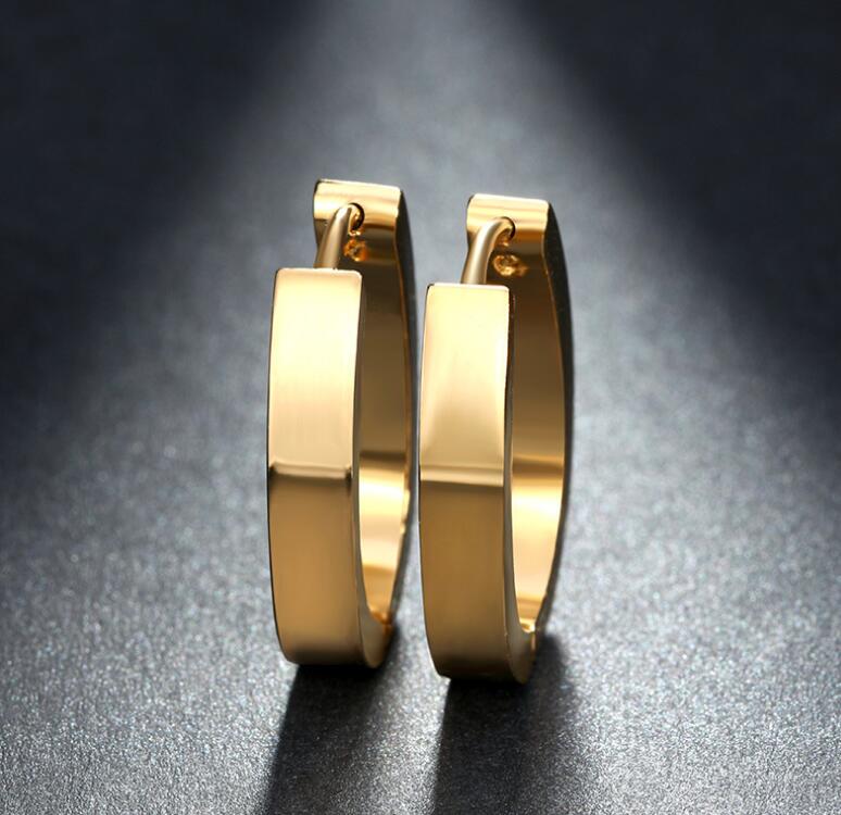 Punk Rock Stainless Steel Small Hoop Earrings For Women