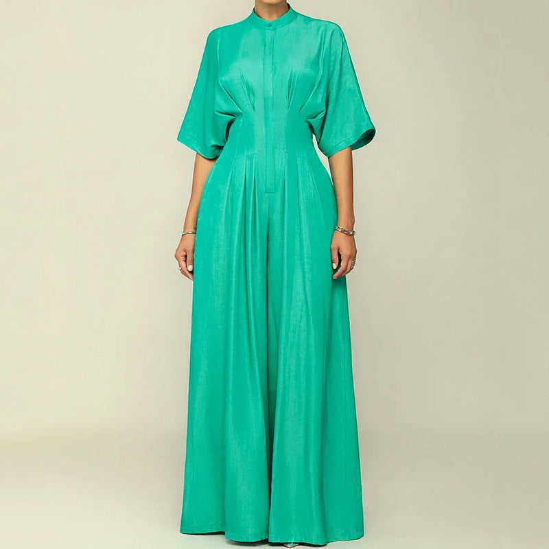 Bat-Sleeve Wide-Leg Jumpsuit