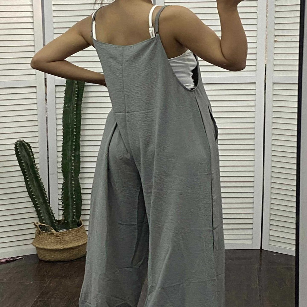 Sleeveless Jumpsuit With Pockets