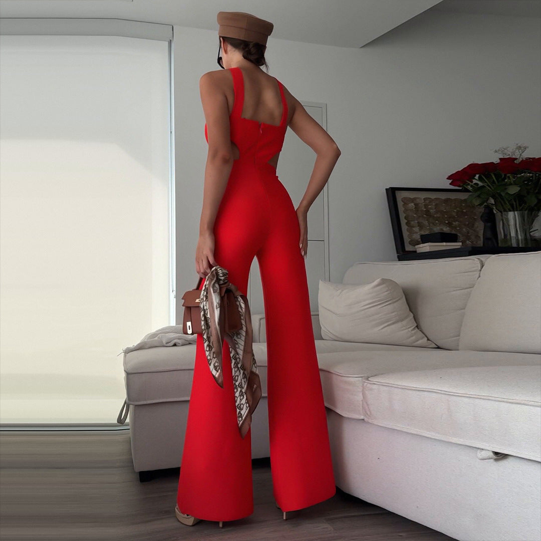 Slit Party Bandage Jumpsuit