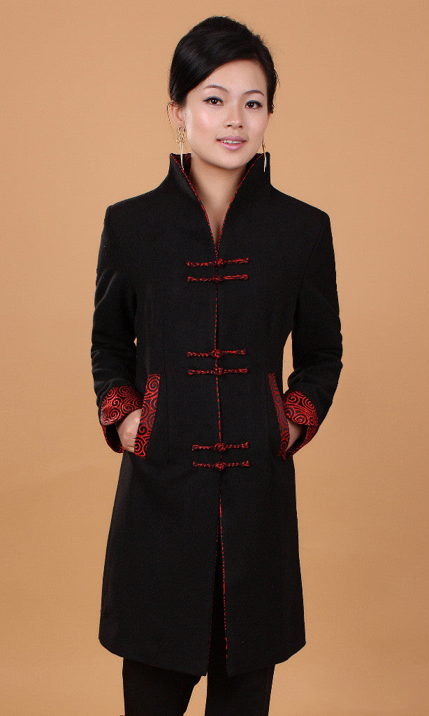 Women's Retro Wool Mid-Length Trench Coat