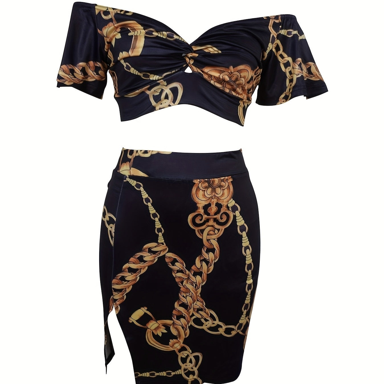 Open-Belly Half-Skirt Outfit - US Only