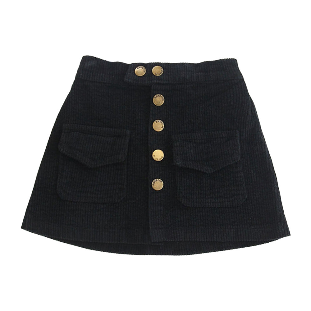 Short Corduroy Hip Skirt