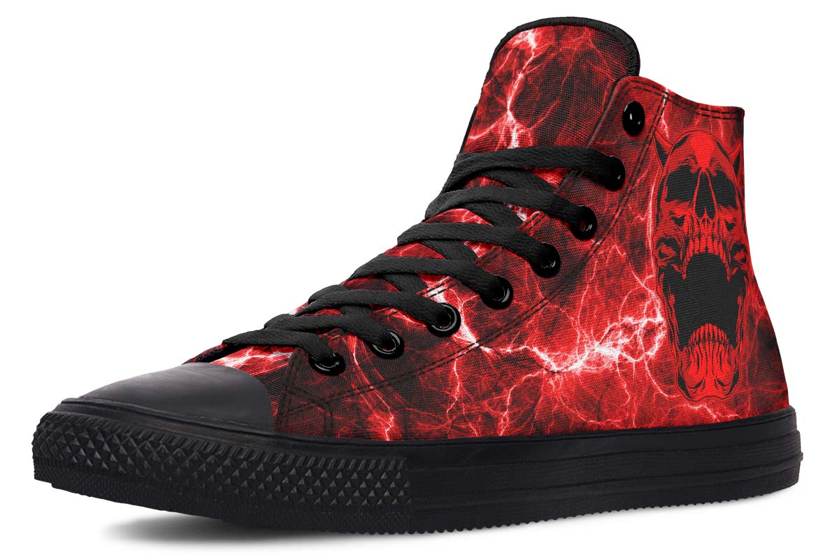 High-Top Colour Gradient Print Canvas Shoes