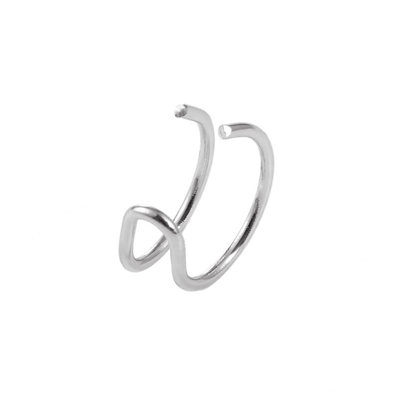 Top quality 18K Gold Color Mosquito Coil Clip on Hoop Earrings Hot Sale C Shape Copper C Shape Cuff Earrings Ear Clip
