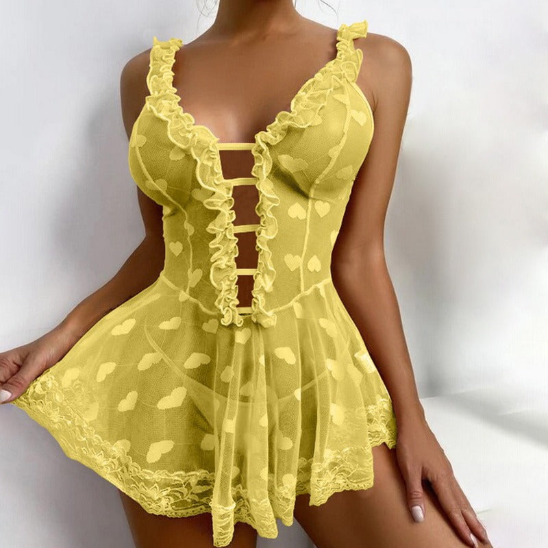 Perspective Lace Mini Dress Lingerie