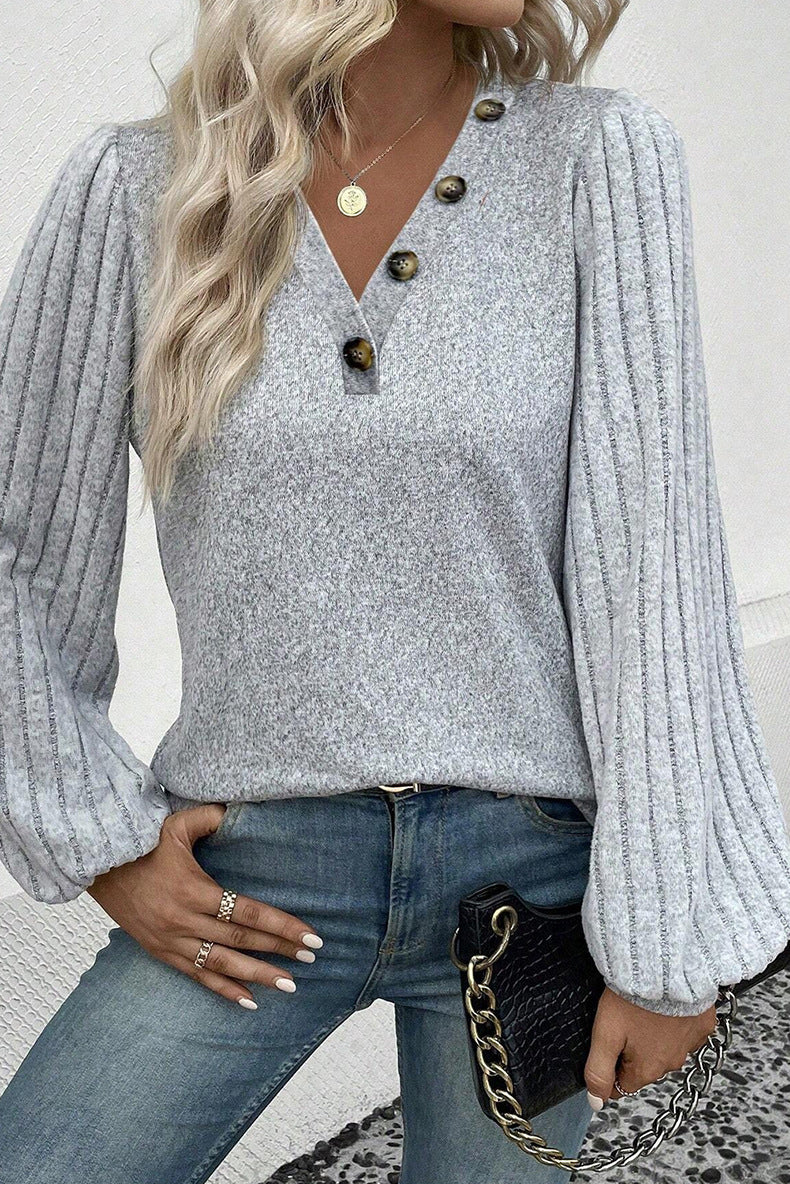 Women's Pure-Colour All-matching Long-Sleeved Top