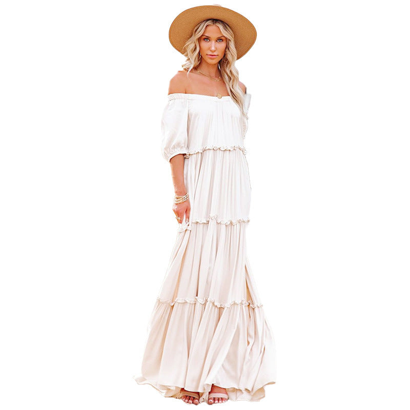 French-Style High-Waist Sling Dress