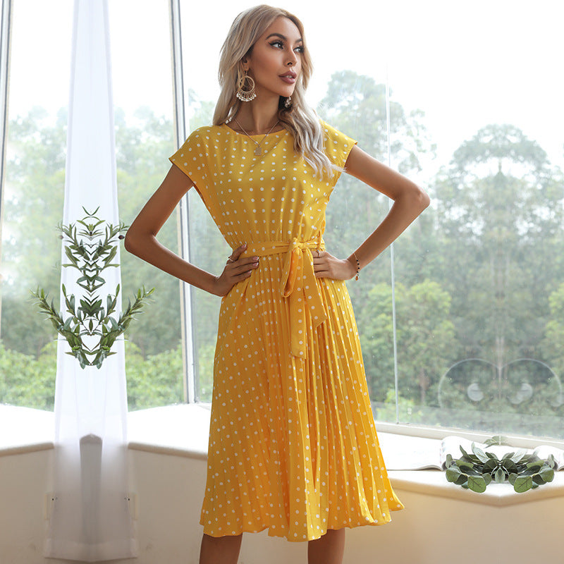Polka Dot Short-Sleeve Dress