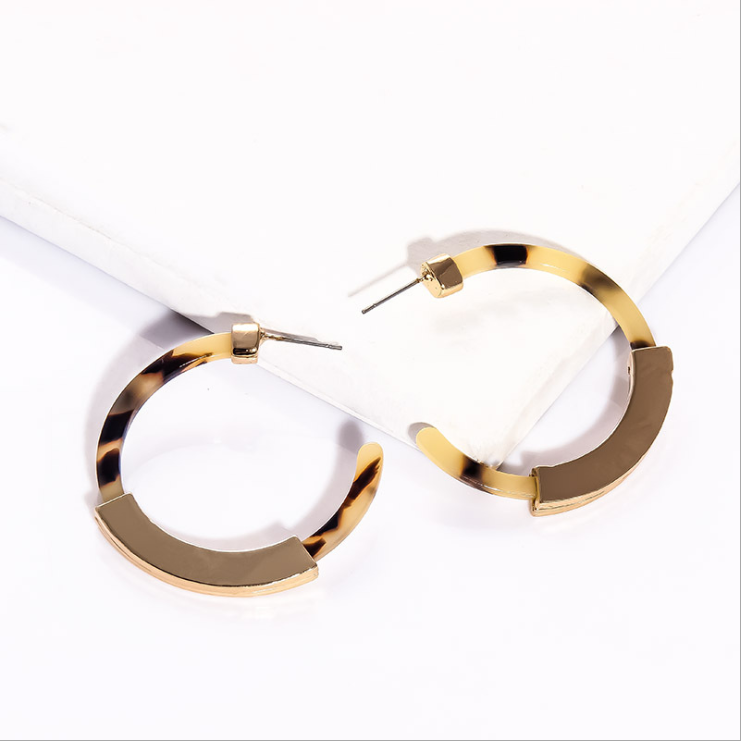 Fashion Bohemia Acrylic Acetate Hoop Earrings