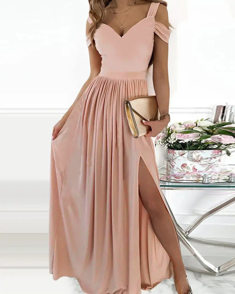 Boho Split Spaghetti Strap Flowy Dress