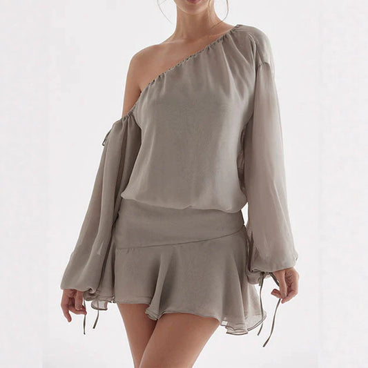 Chiffon Off-shoulder Dress For Women