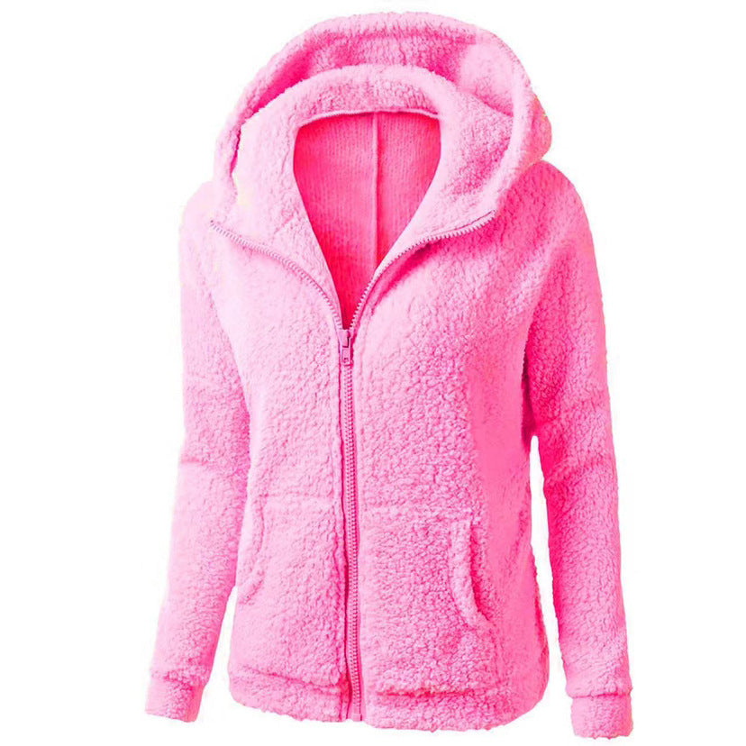Women's Short Sweatshirt Fleece Jacket
